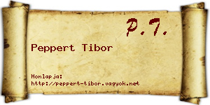 Peppert Tibor névjegykártya